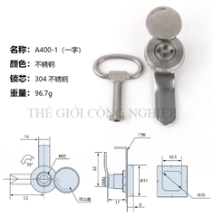 Khóa tròn nhỏ A40-1 inox – Khóa cam trụ có nắp che mưa cho tủ điện, tủ máy