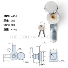 Khóa tròn nhỏ A40-1 inox – Khóa cam trụ có nắp che mưa cho tủ điện, tủ máy