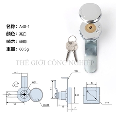 Khóa tròn nhỏ A40-1 inox – Khóa cam trụ có nắp che mưa cho tủ điện, tủ máy