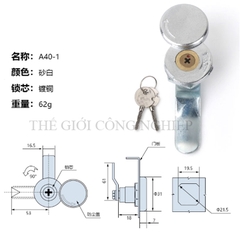Khóa tròn nhỏ A40-1 inox – Khóa cam trụ có nắp che mưa cho tủ điện, tủ máy