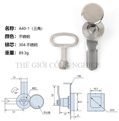 Khóa tròn nhỏ A40-1 inox – Khóa cam trụ có nắp che mưa cho tủ điện, tủ máy