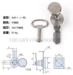 Khóa tròn nhỏ A40-1 inox – Khóa cam trụ có nắp che mưa cho tủ điện, tủ máy