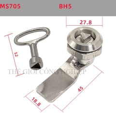 Khóa tủ điện inox 304 MS705 – dạng tam giác, dạng một rãnh, khóa trụ, khóa nắp thùng rác, khóa chuyển cam