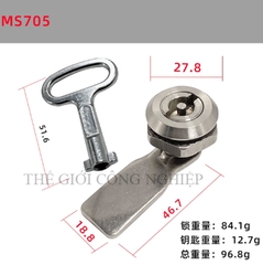 Khóa tủ điện inox 304 MS705 – dạng tam giác, dạng một rãnh, khóa trụ, khóa nắp thùng rác, khóa chuyển cam
