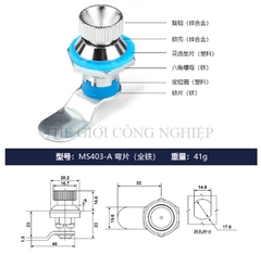 Khóa tủ điện MS403-A/MS803 – Khóa cam núm vặn, khóa trụ nút nhấn đa năng
