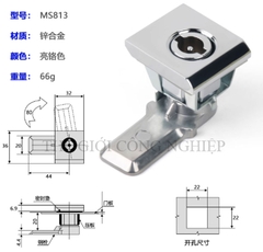 Khóa vuông inox MS813 – Khóa cam cho tủ điện AE, khóa tủ điện Rittal,