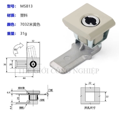 Khóa vuông inox MS813 – Khóa cam cho tủ điện AE, khóa tủ điện Rittal,
