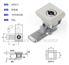 Khóa vuông inox MS813 – Khóa cam cho tủ điện AE, khóa tủ điện Rittal,