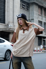 Áo Polo sọc phối màu Liney Polo