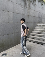 Áo Polo sọc phối màu Liney Polo