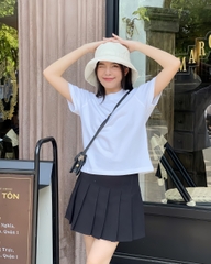 Chân váy xếp ly cơ bản Unime lưng cao kiểu tennis có lót quần