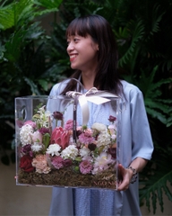 Hộp Hoa Mica - Tone Nâu 301
