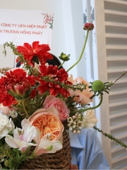 Giỏ Hoa Garden Tone Đỏ 030
