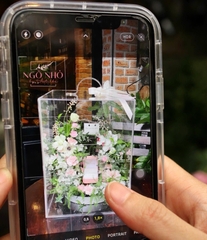 Hộp hoa tông hồng pastel