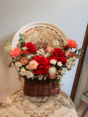 Giỏ Hoa Tone Đỏ 023