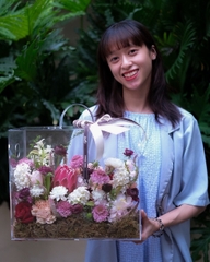 Hộp Hoa Mica - Tone Nâu 301