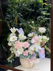 Giỏ Hoa Tông Hồng Pastel 700