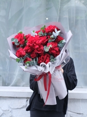 Bó Hoa Tone Đỏ 008 - Hồng Đỏ Ecuador Đà Lạt