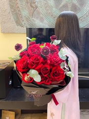 Bó Hoa Dáng Tròn | Hồng Đỏ Ecuador 892