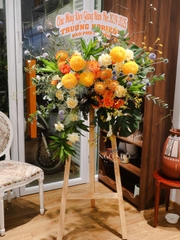 Kệ Hoa Chúc Mừng Tone Vàng Cam 1070