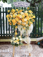 Kệ Hoa Chúc Mừng Tone Vàng 1268