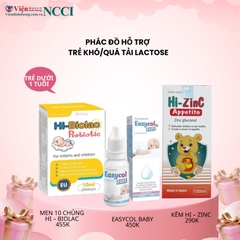 Phác đồ hỗ trợ trẻ dưới 1 tuổi khó/ quá tải Lactose