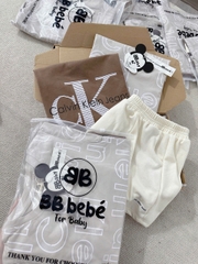 CB216-SEt 2 áo cotton +1 quần màu be C.KEY trẻ em