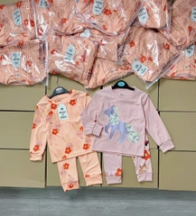 CB151- (8-27kg)Combo 2 bộ thun tăm PONY HOA bé gái