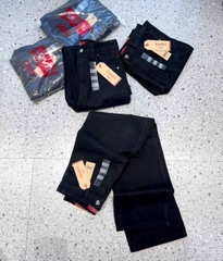 QUAN039- quần jeans đen suông nhà máy full tem dài 98-103cm