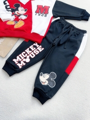 BN132-(9-26kg) Bộ nỉ dài tay bé trai mickey đỏ VNXK