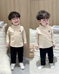 CB404- Combo 3 áo thun díp cổ cao bé trai thêu ngựa