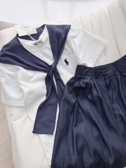 🍀SET510 -nSET CHÂN VÁY LY XANH  PHỐI ÁO CT KÈM PHỤ KIỆN 🌷