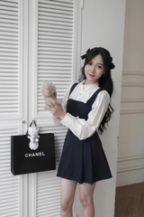 SET349- SET ÁO PHỐI LI CỔ REN MIX CHÂN VÁY XẾP Li 2 LỚP☘️