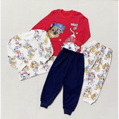 9-27kg Set 2 bộ thun díp dài tay bé trai in hình cún cứu hộ đỏ be-CB159