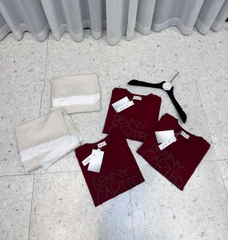 SET483-Set áo thun suông đỏ phối quần ống rộng ren