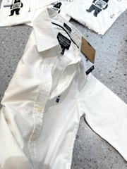 A277- Áo sơ mi trắng cổ đức thêu Gấu nhà máy full tem