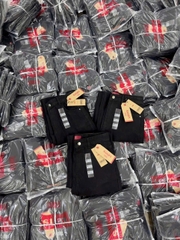 QUAN039- quần jeans đen suông nhà máy full tem dài 98-103cm