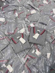 A52-Áo len dệt kim Quảng Châu cộc tay xám cổ bẻ