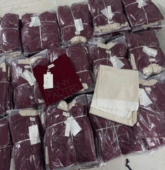 SET483-Set áo thun suông đỏ phối quần ống rộng ren