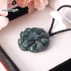 Mặt dây chuyền hồ ly 9 đuôi đá chalcedony