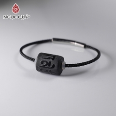 Vòng lu obsidian nhám lục tự