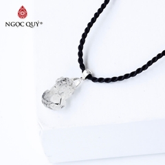 Mặt dây chuyền tỳ hưu đá thạch anh tóc đen