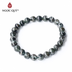Vòng tay đá thạch anh ưu linh rêu xanh
