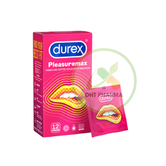 Bao cao su Durex Pleasuremax gân chấm nổi hướng đến cảm nhận của nàng (Hộp 12 cái)