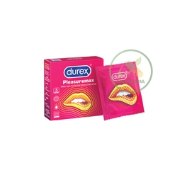 Bao cao su Durex Pleasuremax gân chấm nổi hướng đến cảm nhận của nàng (Hộp 12 cái)