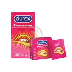 Bao cao su Durex Pleasuremax gân chấm nổi hướng đến cảm nhận của nàng (Hộp 12 cái)