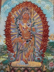 Tranh Thangka Kim Cương Hợi Mẫu - tranh thêu
