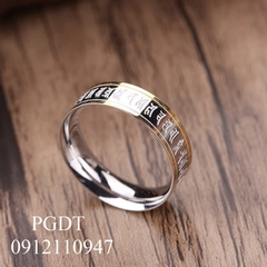 NHẪN THÉP TITAN TÂM CHÚ LĂNG NGHIÊM
