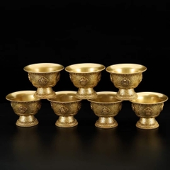 Chén đồng vàng cao cấp - cúng nước và 8 món