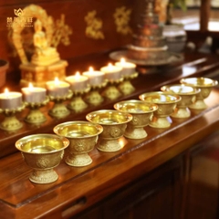 Chén đồng vàng cao cấp - cúng nước và 8 món